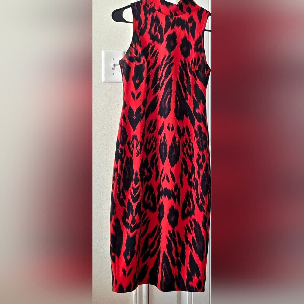 Red and Black Animal Print Dress